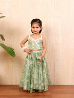 Sage petal Skirt Set