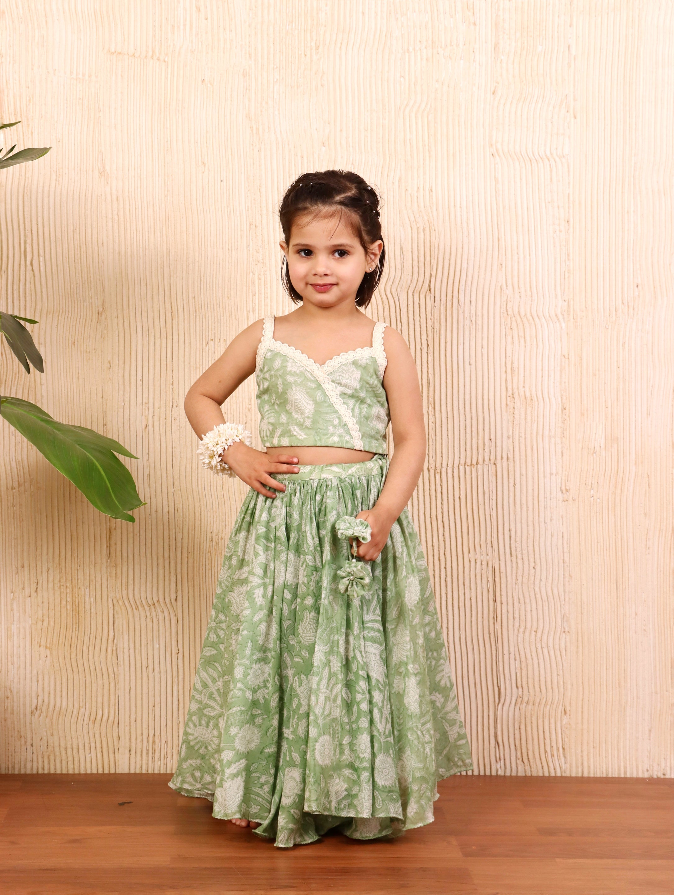 Sage petal Skirt Set
