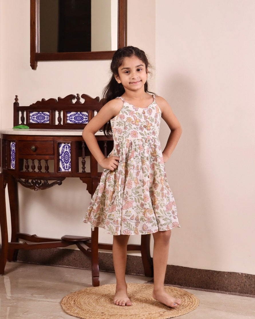 Butterfly Garden Mulmul Frock
