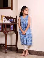 Azure Bloom Cotton Coord Set