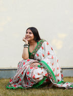 Gulab-Bagh-Mulmul Saree with Cotton Blouse