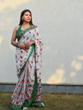 Gulab-Bagh-Mulmul Saree with Cotton Blouse