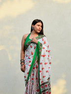 Gulab-Bagh-Mulmul Saree with Cotton Blouse