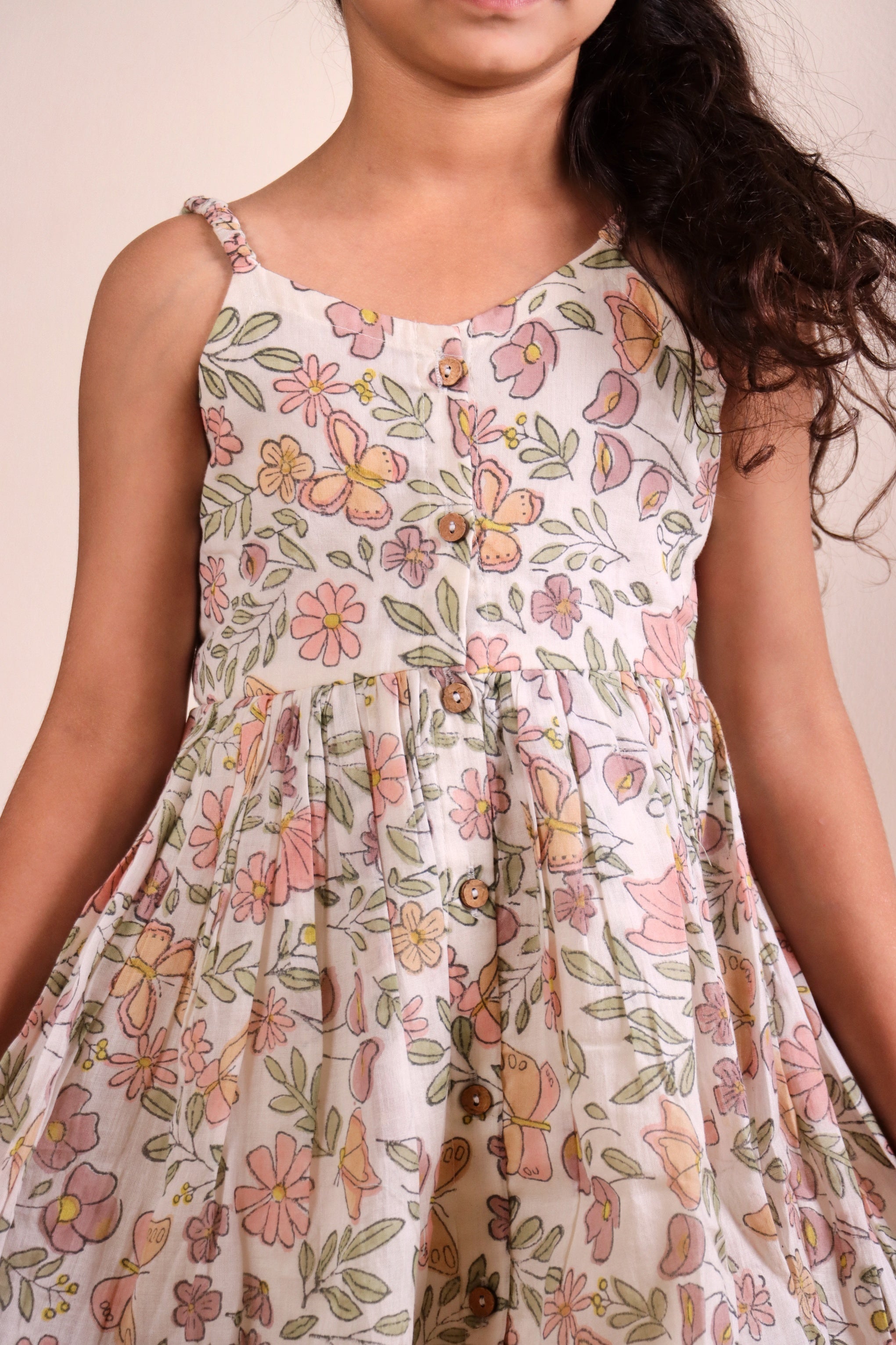 Butterfly Garden Mulmul Frock