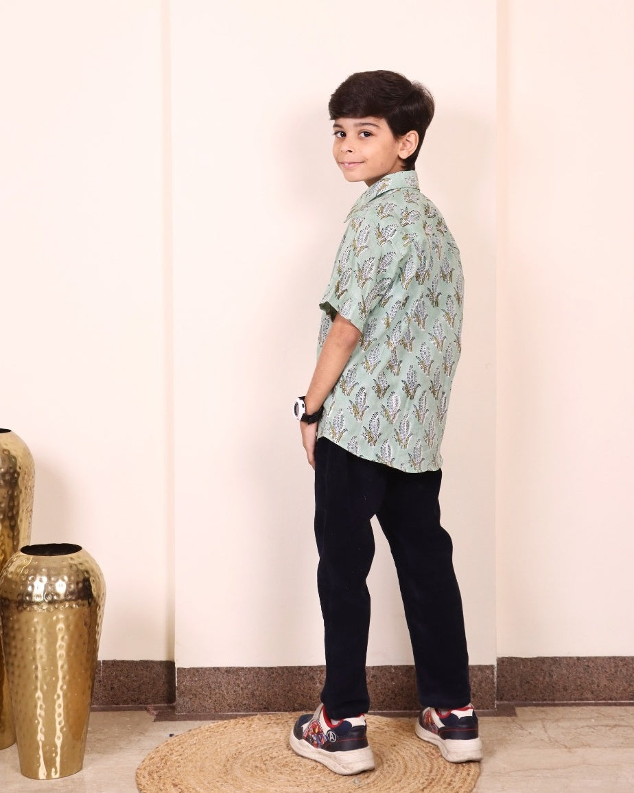 Sage Leaf Cotton Shirt