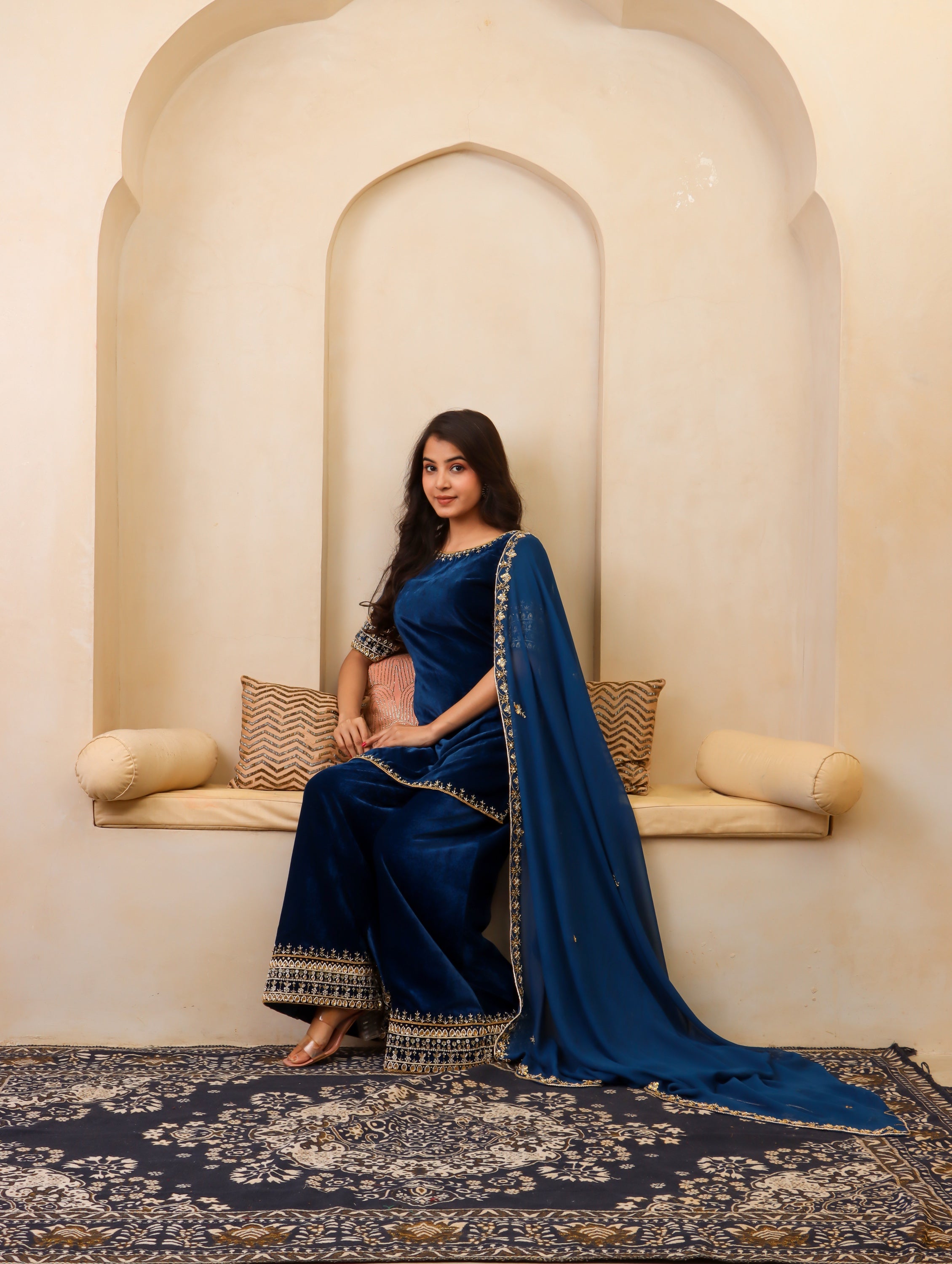 Ruhab Velvet Suit Set