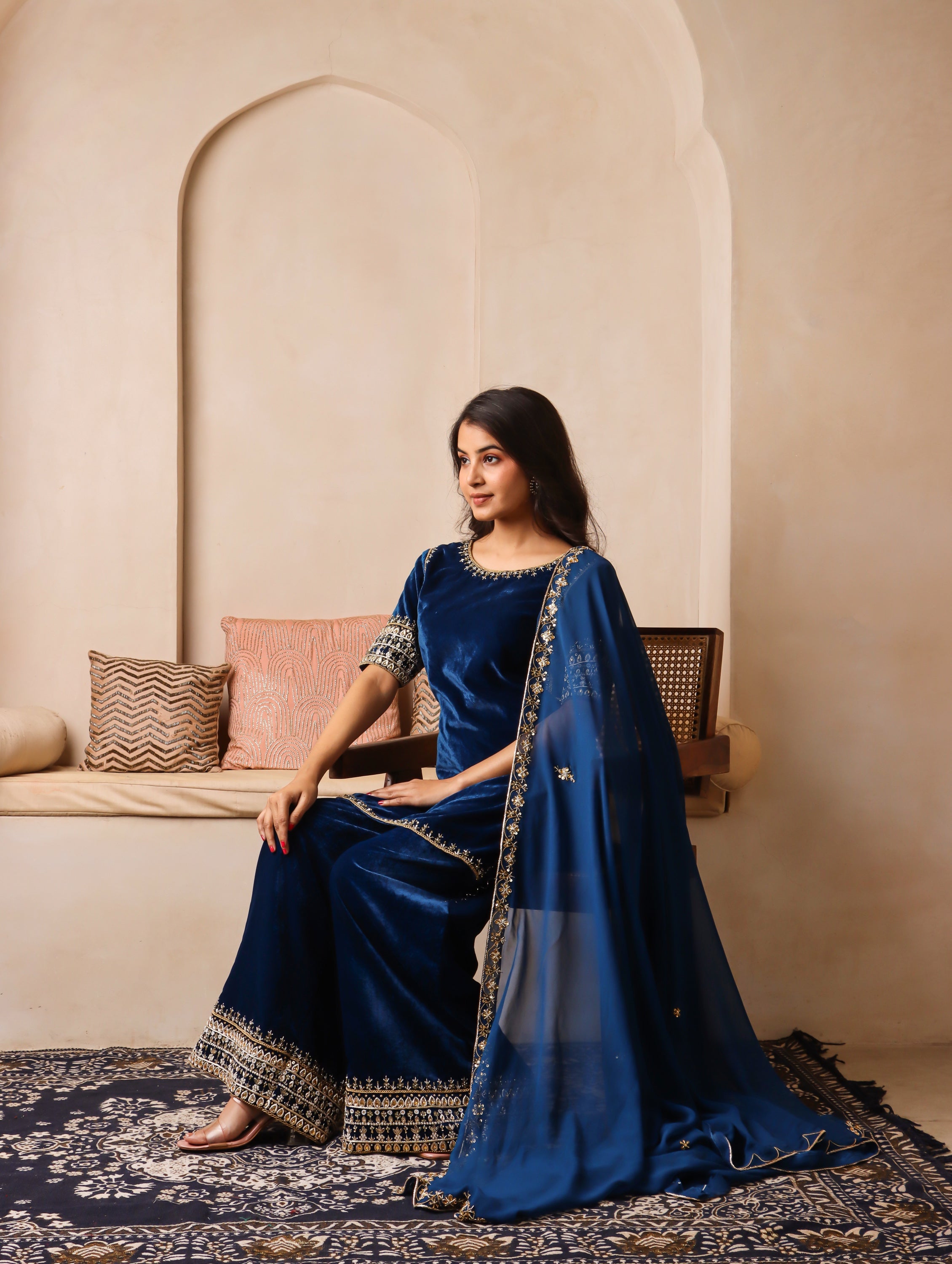 Ruhab Velvet Suit Set