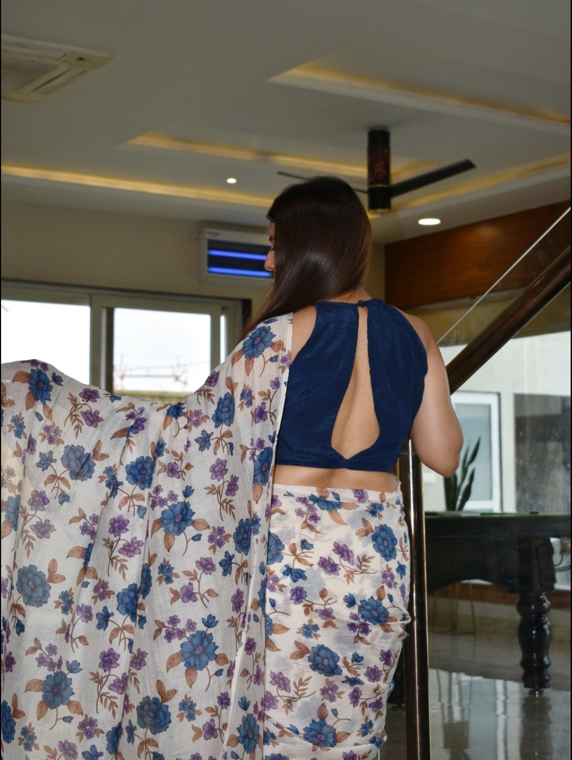 Riyana-Mul Chanderi Saree with Crepe Blouse