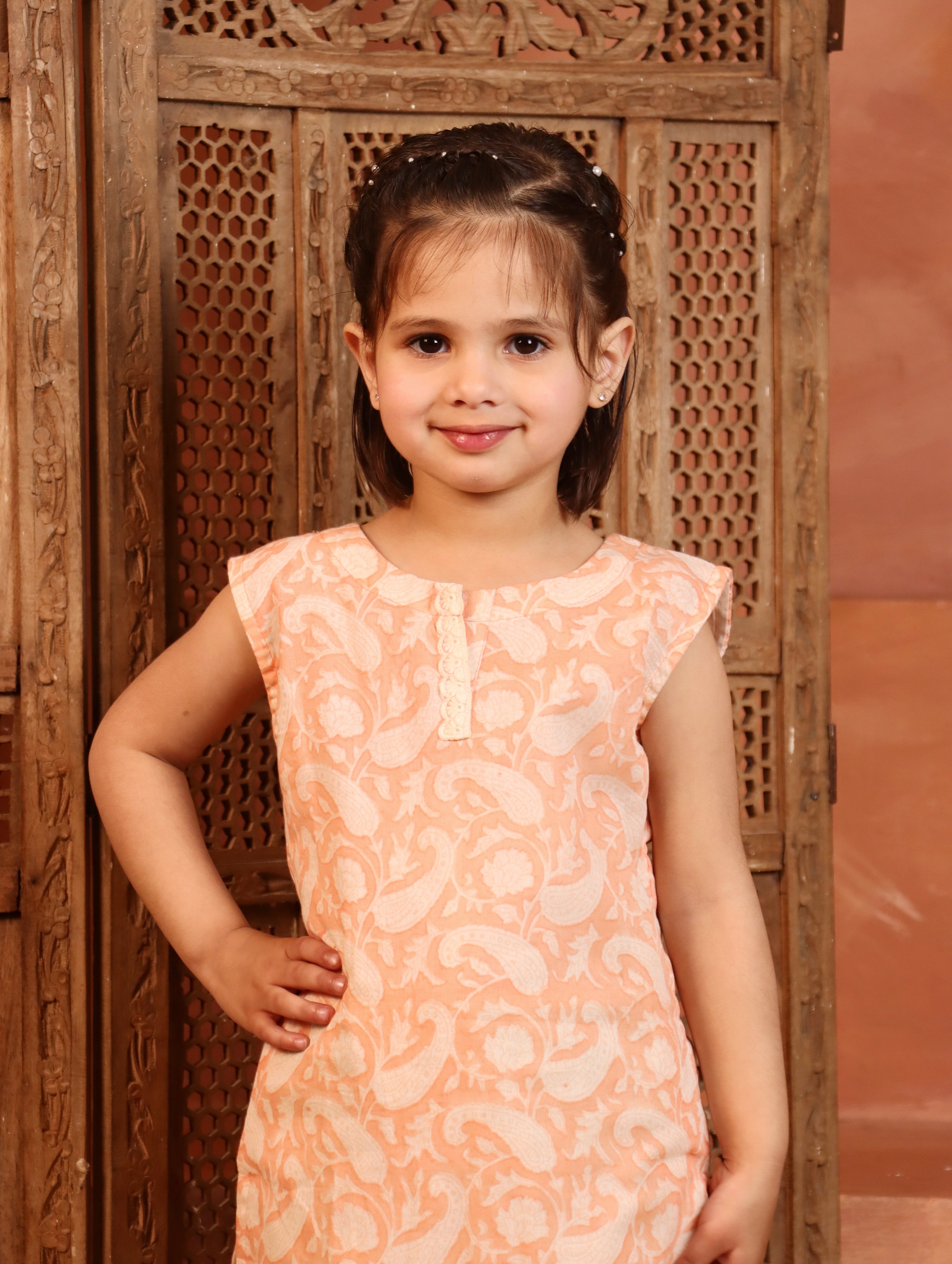 Noor peach Suit set